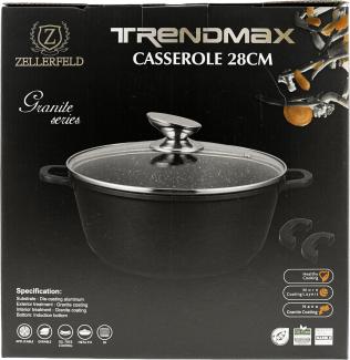 Trendmax Kochtopf Kasserolle Kochgeschirr mit Antihaftbeschichtung Induktion schwarz 28 cm