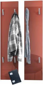 Vladon Wandpaneel 120, Garderobenpaneel bestehend aus 2 Paneelen, Bordeaux Hochglanz (je 28 x 120 x 2 cm)