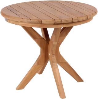 Teakholz Garten-/Beistelltisch - bene living - Burton rund Ø 60 cm