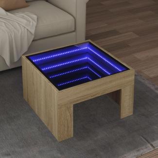 Couchtisch mit Infinity-LED Sonoma-Eiche 50x50x30 cm 847604