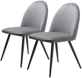 Stuhl >MINTO< (2er Set) (B/H/T: 50x85x59 cm) in Grau aus Grau - 50x85x59cm (BxHxT)