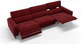 Sofanella 3-Sitzer MARA Stoffsofa XXL Couch in Rot XL: 324 Breite x 101 Tiefe