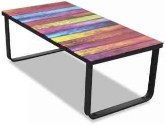 vidaXL Couchtisch mit Regenbogen-Motiv Glasplatte