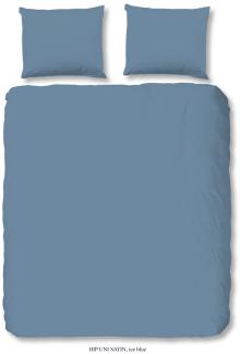 HIP Mako Satin Bettwäsche 2 teilig Bettbezug 140 x 220 cm Kopfkissenbezug 60 x 70 cm Uni duvet cover 0280. 20. 01 Ice blue