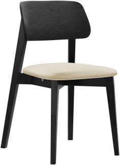 Esszimmerstuhl Taskir, Stuhl aus Buchenholz für Küche, Restaurant (Schwarz / Magic Velvet 2250)