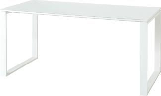 'Monteria' Schreibtisch, weiß Glas, 75 x 80 x 160 cm