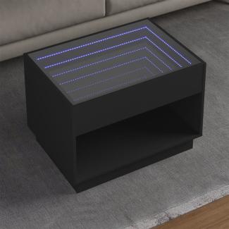 Couchtisch mit Infinity-LED Schwarz 70x50x50 cm 847659