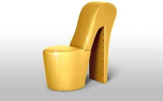 Schuhsessel DESIGNER Sessel - DONNA / Gold - High Heel Sessel