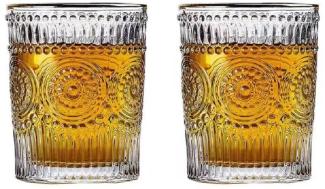 300ml Retro Vintage Trinkgläser Set Gold Kante 2 Gläser Cognac Whiskey Cocktail