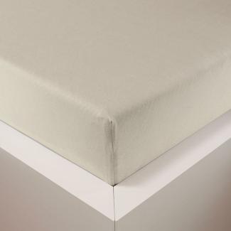 Traumschlaf Jersey Spannbettlaken Samtweich mit Tencel? Lyocell|140x200 - 160x220 cm| creme