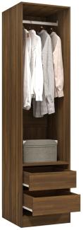 Kleiderschrank mit Schubladen, Braun Eichen-Optik, 50x50x200 cm