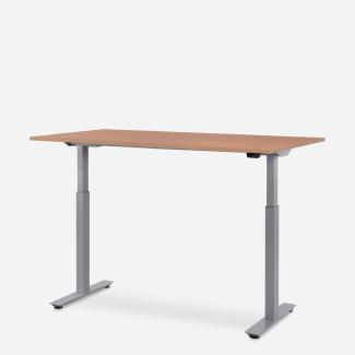 140 x 80 cm WRK21® SMART - Elmau Buche / Grau elektrisch höhenverstellbarer Schreibtisch