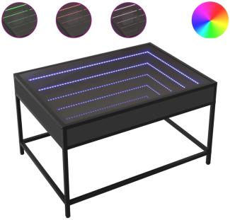 Couchtisch mit Infinity-LED Schwarz 70x50x41 cm 847682