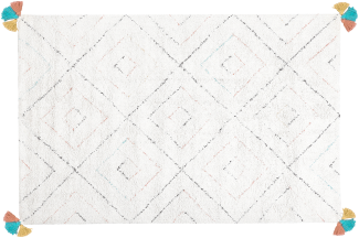Teppich weiß 140 x 200 cm Shaggy KARTAL