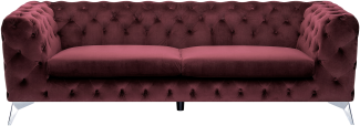 3-Sitzer Sofa Samtstoff dunkelrot SOTRA
