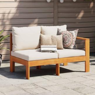 vidaXL Gartensofa mit 1 Armlehne 2-Sitzer Massivholz Akazie