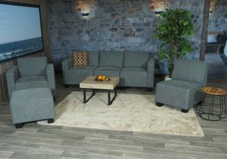 Modular Sofa-System Couch-Garnitur Lyon 3-1-1-1, Stoff/Textil ~ grau