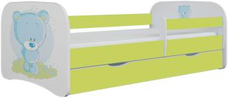 Kinderbett Jona inkl. Rollrost + Matratze + Bettschublade 80*160 cm Grün