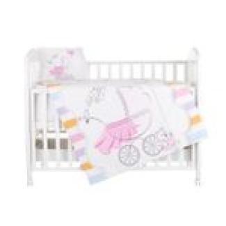 Chipolino Babybettwäsche 3-teilig, Decke 130 x 100 cm, Kissen 45 x 35 cm, Laken pink