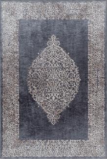 Waschbarer Teppich Federico rechteckig - 160x230 cm - Schwarz