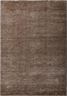 HOME DELUXE Hochflor Teppich SOFI - Farbe: Braun, Größe: 150 x 80 cm