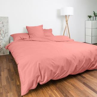 Traumschlaf Uni Mako-Satin Bettwäsche Verona|2x Kissenbezug einzeln 40x40 cm| blush