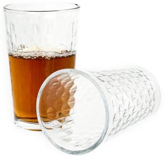 Almina 6er Set Teegläser Trinkglas Saftglas Wassergläser-Set aus Glas transparent