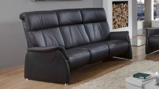 Sofa ADAIR 3-Sitzer in Echtleder schwarz 201 cm