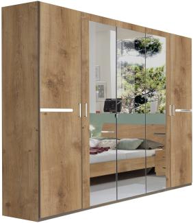 Drehtürenschrank >Anna< in PLANKENEICHE NACHBILDUNG - 225x208x58cm (BxHxT)