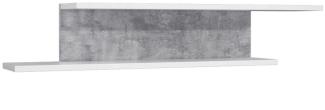 Forte 'CANMORE' Wandboard Regal in weiß Hochglanz und Beton grau