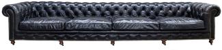 Casa Padrino Luxus 6er Sofa Schwarz 410 x 120 x H. 77 cm