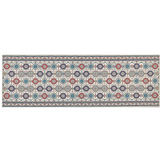 Teppich mehrfarbig 80 x 240 cm orientalisches Muster Kurzflor HACILAR