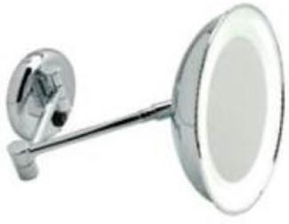 Casa Padrino Luxus LED Kosmetik Spiegel Silber Ø 22 x 40 cm - Verstellbarer Kosmetik Wandspiegel - Verchromter Badezimmer Schmink Spiegel - Luxus Badezimmer Accessoires