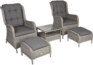 Sessel-Set Valencia aus Stahl, Kunststoffgeflecht und Polyester