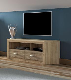 Lowboard "Castel" TV-Unterschrank 138cm Sonoma Eiche hell Trüffel MDF