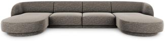 Micadoni 5-Sitzer Panorama Sofa Miley | Bezug Grey | Beinfarbe Black Plastic