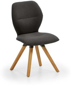 Niehoff Sitzmöbel Merlot Design-Stuhl Stativ-Gestell Massivholz/Stoff Venice 180° Drehbar mit Rückho Graphit Wildeiche