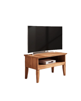 TV-Board Sydo aus Kernbuche massiv 87x45x50 cm mit 1 offenen Fach und Holzbeinen