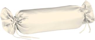 Fleuresse Mako-Satin-Kissenbezug uni colours creme 2610, Größe 40x15 cm Nackenrolle