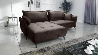 Ecksofa Schlafsofa Sofa VICTORIA Stoff Element Braun Ottomane Links