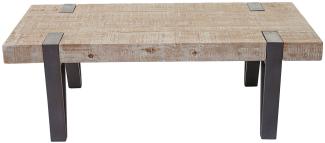 Couchtisch HWC-A15b, Tanne Holz rustikal massiv 40x120x60cm
