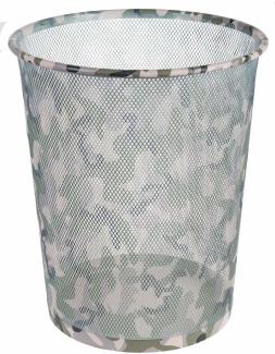 Idena 12097 - Papierkorb Metall Camouflage, ca. 10, 8 Liter