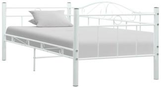 vidaXL Tagesbett-Rahmen Weiß Metall 90×200 cm [286136]