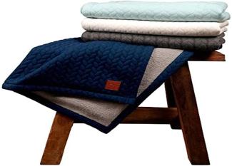 Kaiser 6567122 Decke Quilly - Knit Design super soft, navy, blau