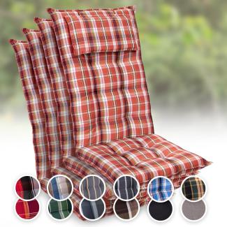 Sylt Polsterauflage Sesselauflage Kopfkissen Polyester 50x120x9cm Rot / Weiß