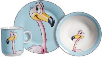 Ritzenhoff & Breker HAPPY ZOO Flamingokind Flo Kindergeschirr Set 3-teilig MOB