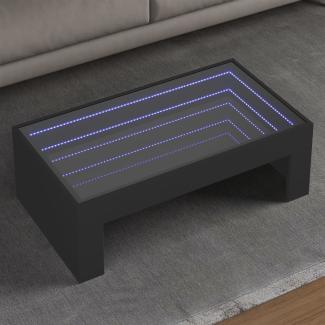 Couchtisch mit Infinity-LED Schwarz 90x50x30 cm 847617