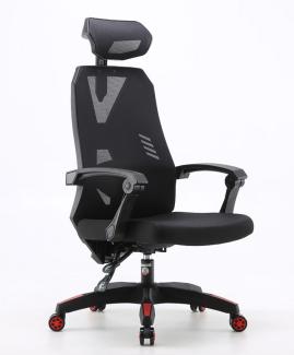PKline 'Nordic' Gaming Stuhl, Bürostuhl, Computerstuhl, Bürostuhl, Grau/Schwarz, 60 x 70 x 130 cm