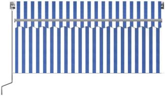 Gelenkarmmarkise Einziehbar mit Jalousie LED 3x2,5m Blau & Weiß