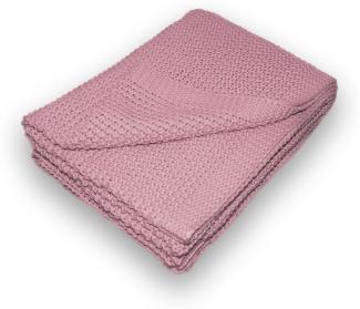 Traumhaft gut schlafen Strickdecke – Kuscheldecke in verschiedenen Farben, 100% Polyester : Rosé, 130x170 cm